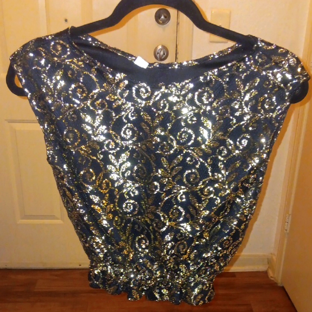 Elegant Black and Gold Women's Top